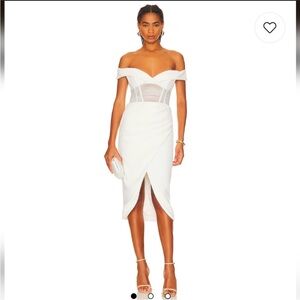 Bardot novacane midi dress in orchid white